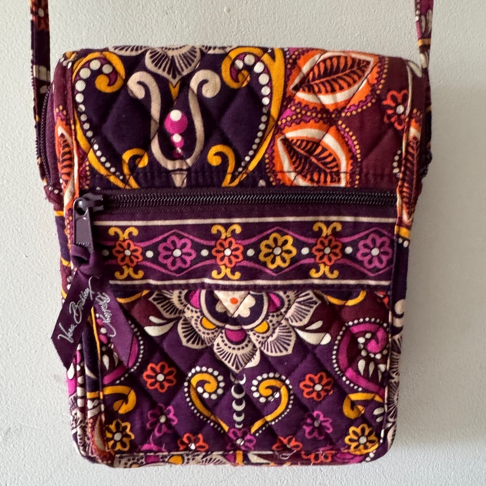 Vera Bradley Hipster ID Holder Safari Sunset Pink & Gold Small Purse